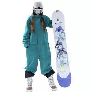 청록색 통스타일 원보드복 스키복 점프수트 스키장 우주복 보온 방수 방한