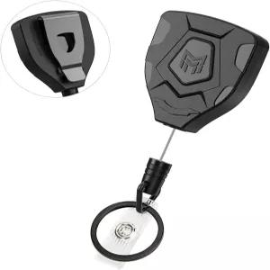 MNGARISTA 헤비 듀티 벨트 클립형 자동 감김 키링 ID 배지 릴 키 체인 31.5인치 스틸 와이어 및 링이 있는