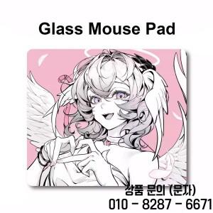 핑크 엔젤 라인 아트 포토볼타익 XXL 글래스 게이밍 마우스 패드   업그레이드된 강화 유리 매끄러운 표면