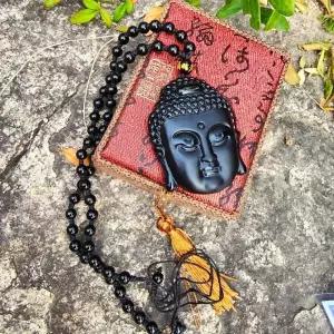 선물세트 부적 흑요석 주얼리 부처님 행운 원석 염주 화산석 불교용품 목걸이 액막이