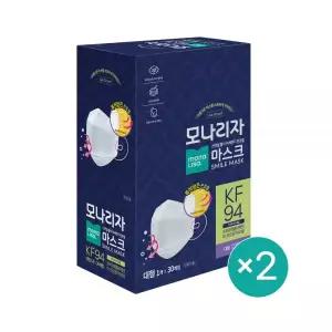 모나리자 미세먼지 마스크 황사 끈조절 대형 KF94 60매 MNS