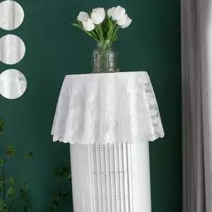 원형 에어컨 커버 하얀색 북유럽 레이스 스탠드 에어컨 커버 꽃무늬 장식 집들이선물 인테리어 스탠드형