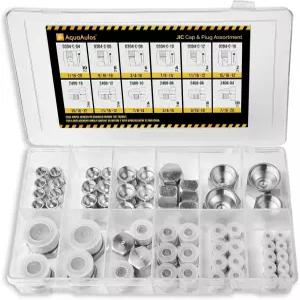64개. JIC 37° 플레어 나사 캡 및 플러그 모음 키트 유압 호스 튜브 파이프용 씰 어댑터 세트 SAE AN 피팅