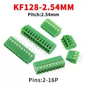 호환  10 개 KF128 - 2.54mm 나사 PCB 단자대 피치 JM128 2.54 150V6A 전선-보드 커넥터 2-16핀