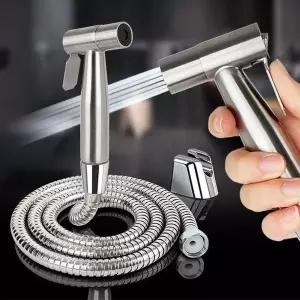 욕실청소건 변기샤워기 스텐 메탈호스 미니건세트1.5M