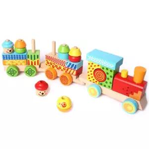 소리n불빛나는 알록달록 원목 블록조립 기차 장난감추천 조카선물 생일선물