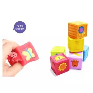 영유아 말랑말랑 소리나는 캐릭터 큐브블록 집콕놀이 시각 탐구력 인지능력