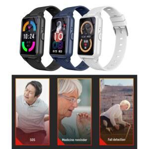 노인 어린이를 위한 낙상 감지 스마트 워치 GPS 시계 4G SIM SOS 전화 통화 온도계 약 알림 발자국 추적 S10 방수 심박수 혈중 산소