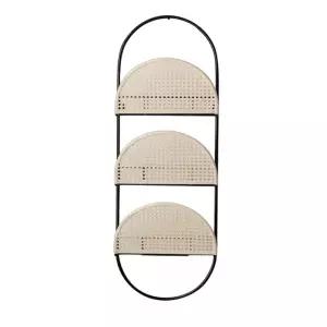 빈티지 잡지꽂이 책 벽걸이형 철제 매거진랙 선반 라탄