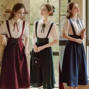 레트로의상 세트 경성의상 경성드레스 살구색 투 교복대여 경성시대옷 경성의복대여