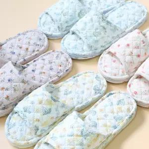 1+1 2종세트 3중쿠션 실내화 면 퀼트 슬리퍼 세탁가능 층간소음차단형 미끄