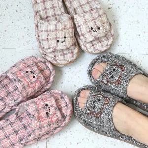 1+1 2종세트 3중쿠션 면 슬리퍼 겨울 여성실내화 세탁가능 층간소음방지 미