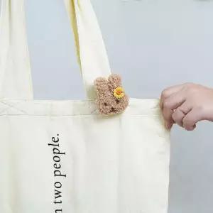 토끼인형뱃지 털실브로치 브롯지 귀여운 라이트브라운 붕어빵브로치 진주브로치