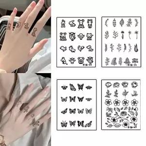 헤나판박이 인스턴트 꽃 수채화 고래 휴가 소품 타투스티커 세트 12종-WFIPM8Z