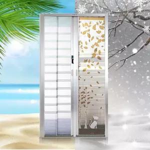 모기장 무턱이 방충문 자동 현관방충문 접이식 방풍 겸용 방충망 현관문