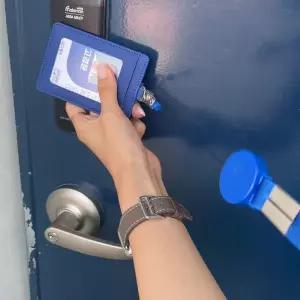 사원증 카드지갑 릴홀더 목걸이 케이스 블루