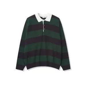 [리빌모아]남자 단가라 럭비 카라넥 긴팔 니트티 AC-KN-Q61-그린