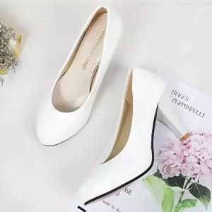 [엄지척]여자 766REC26 웨딩 슈즈 결혼식 패션 화이트 구두 펌프스 코디