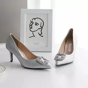 [엄지척]국내제작 681HYN15 사각 큐빅 장식 미들굽 펌프스힐 웨딩구두