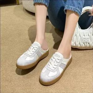 스타일 477TDM27 뮬 독일군 슬립온 스니커즈 플랫 여자 신발