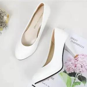 여자 766REC26 웨딩 슈즈 결혼식 패션 화이트 구두 펌프스 코디