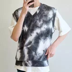 [하프클럽/코디제이]남자 조끼 물나염니트조끼 데일리룩 니트조끼 봄가을 베스트