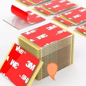 PHIXBEAR-Extrage 대형 클리어 포스터 퍼티 장착 사각형 탈착식 손상 없음(1 X 1.2인치 20개 PCS) 3M 방수