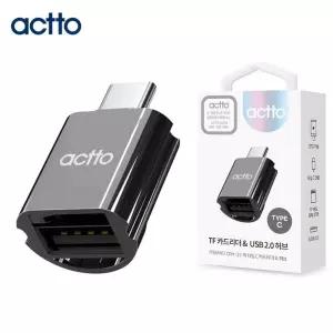 픽 카드리더 허브 C타입 CRH-23 그레이/USB카드리더기/USB리더기/SD카드/연결/전송/저장/업무용/휴대용