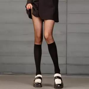 여학생 투톤 오버니 스타킹 일체형 팬티 hosiery