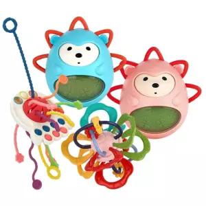 3세미만 영아 감각 촉각 발달교구 치발기 장난감 4종 출산선물 백일아기 잇몸마사지