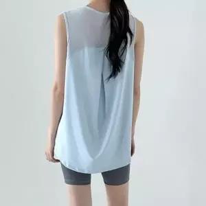 여자 스포츠 메쉬 민소매티 레깅스 5부 반바지 세트