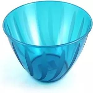 메릴랜드 캐리비안 블루 플라스틱 대형 그릇(164온스) 1개 - 시크 스월 디자인 디너 파티 이벤트 모임 일상