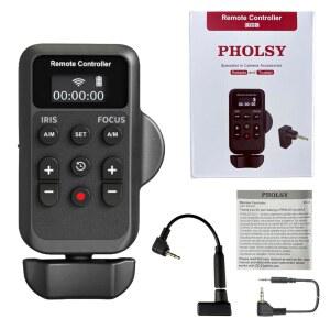 PHOLSY 무선 캠코더 리모컨, 줌, 아이리스, 포커스, 비디오 녹화, 캐논 및 소니 캠코더와 호환
