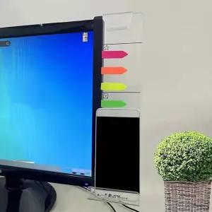 아크릴 메모 패드 보드 모니터 부착 클립형 컴퓨터 정리판 메모보드