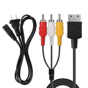 드림캐스트용 전원 코드 및 AV 케이블, 세가 드림캐스트 DC 콘솔과 호환되는 2프롱 공급 장치 오디오 비디오 RCA 케이블