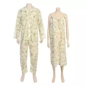 [갤러리아] [바바라]아사면 플라워 프린트 여성원피스 남성파자마 커플세트AGW/AMP4619B