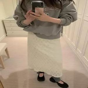 롱 여리핏 레이스 하트 펀칭 스커트