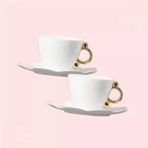 한국도자기 Geometrica 지오메트리카골드 커피잔 세트 4p 2인조 커피세트 4412497