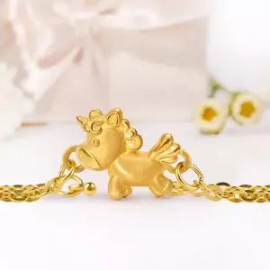 [뽀르띠] 순금 24K 3.75g 말띠 유니콘 체인 돌팔찌