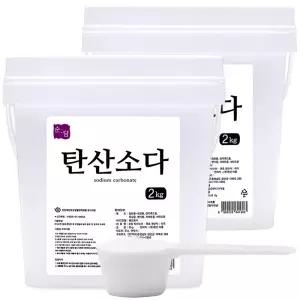 순담 탄산소다 2kg [2개] 총 4kg 미국산 탄산나트륨 워싱소다 세제 세정제 스푼