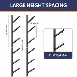 통유얀 스노보드 랙-6단 스케이트보드 벽걸이 및 랙 - 공간 절약형 다기능 스토리지 솔루션-블랙