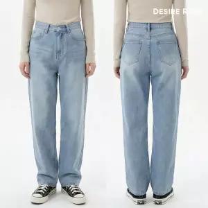 [디자이어로즈] 연청 데님팬츠 루즈핏 키작녀청바지