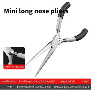 뾰족한 코 펜치  긴 다기능 수동 소형 바늘 미니 소형 전기 기술자 특정