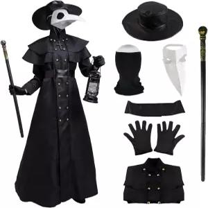 메타파티 페스트 닥터 코스튬과 조류 마스크 스팀펑크 액세서리 공포스러운 코스튬