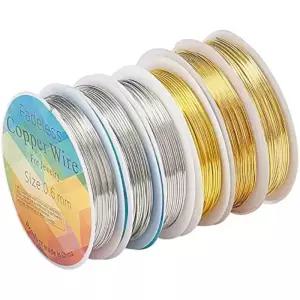 얇은철사 링 와이어용 변색 방지 구리 비딩 와이어 쥬얼리 제작 공예 6 롤 18 20 22 게이지
