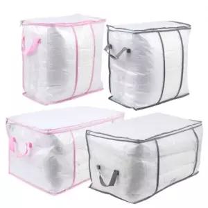 부직포 수납함 투명 이불 정리 가방 옷장 정리함 의류 보관함 (WFKD3HB)