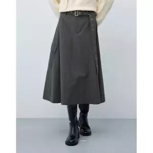 [하프클럽/르샵]벨트 A라인 카고 롱 스커트-L2F16WSK050