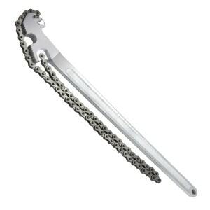 AUPREX 24인치 헤비 듀티 카본 스틸 파이프 렌치, 최대 직경 12인치, 조절 가능한 대형 체인 오일 필터 렌치로 범용 사용 가능