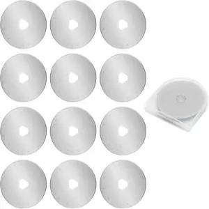 12개 45mm 회전 커터 블레이드 교체용 예술 공예용 퀼팅 스크랩북 재봉 원단 절단 및 공예 파브릭 종이