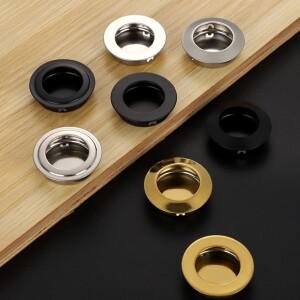 둥근 오목한 문짝 손잡이 보이지 않는 스테인리스 스틸 슬라이딩 옷장 찬장 현대 호환 가구 하드웨어 35mm